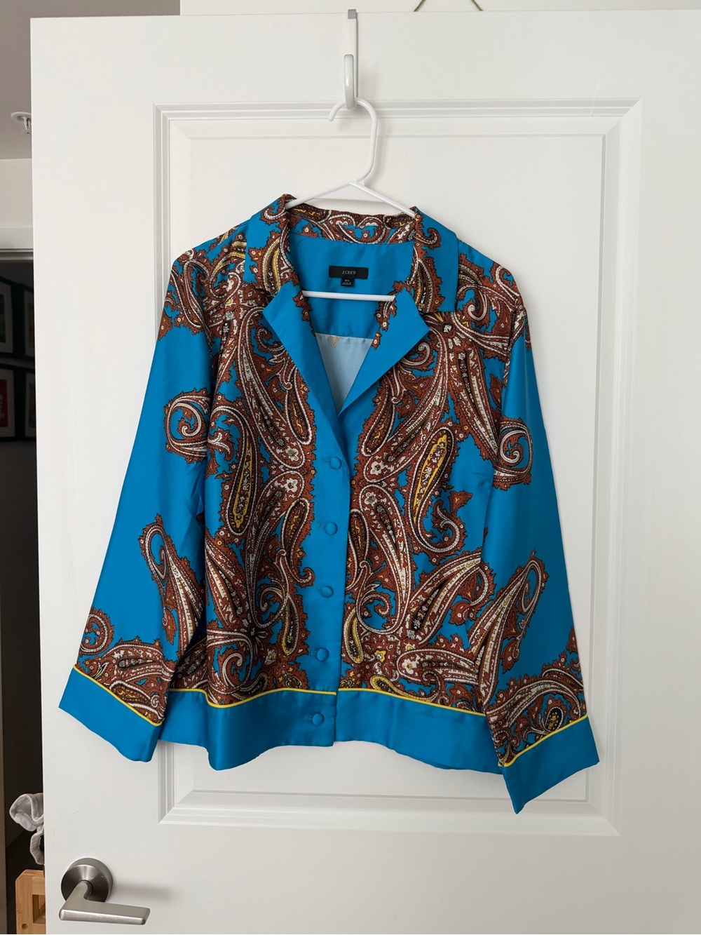 J. Crew Blue and Brown Paisley Shirt